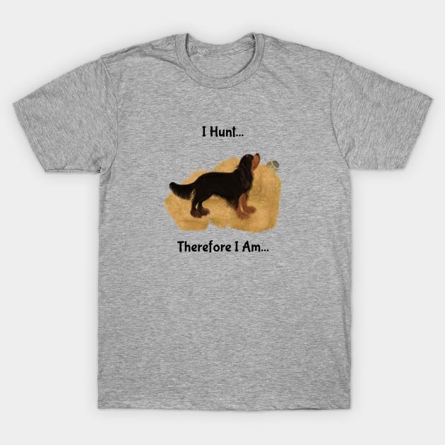 Cavalier King Charles Spaniel Barn Hunt, I Hunt Therefore I Am T-Shirt by Cavalier Gifts